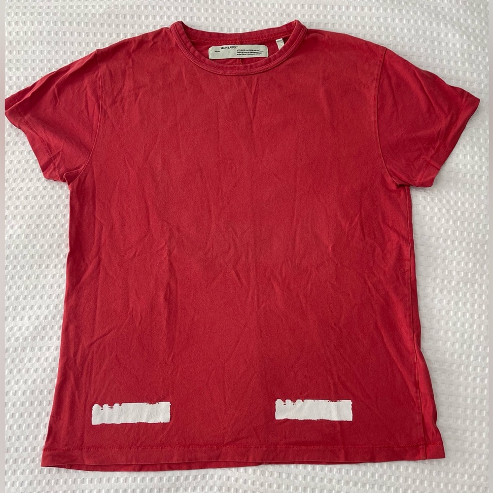 Off-White Scarlet Tee with White Accents